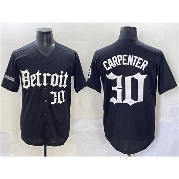 Detroit Tigers #30 Kerry Carpenter Black AmberGomez 'Motor Gothic Edition' Vapor Premier Limited Stitched Jersey