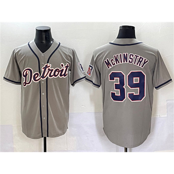 Detroit Tigers #39 Zach McKinstry Gray AmberGomez Cool Base Stitched Jersey