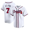 Atlanta Braves #7 Ha-Seong Kim Player White AmberGomez Limited Home Game Stitched Jerseys