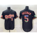 Los Angeles Dodgers #5 Freddie Freeman Black AmberGomez Mexico Cool Base Stitched Jersey