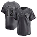 New York Mets #12 Francisco Lindor Gray AmberGomez City Connect Limited Player Jersey