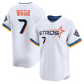 Houston Astros #7 Craig Biggio Player White AmberGomez City Connect Limited Home Stitched Jerseys