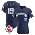 Chicago Cubs #15 Carson Kelly Player Navy AmberGomez City Connect 150th Anniversary Limited Elite Home Stitched Jerseys