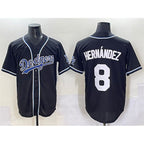 Los Angeles Dodgers #8 Enrique Hern¨¢ndez Black AmberGomez Fashion Stitched Jersey