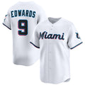 Miami Marlins #9 Xavier Edwards White AmberGomez 2024 Home Limited Stitched Jersey