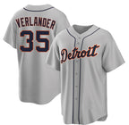Detroit Tigers #35 Justin Verlander Gray AmberGomez 2026 Road Stitched Jersey