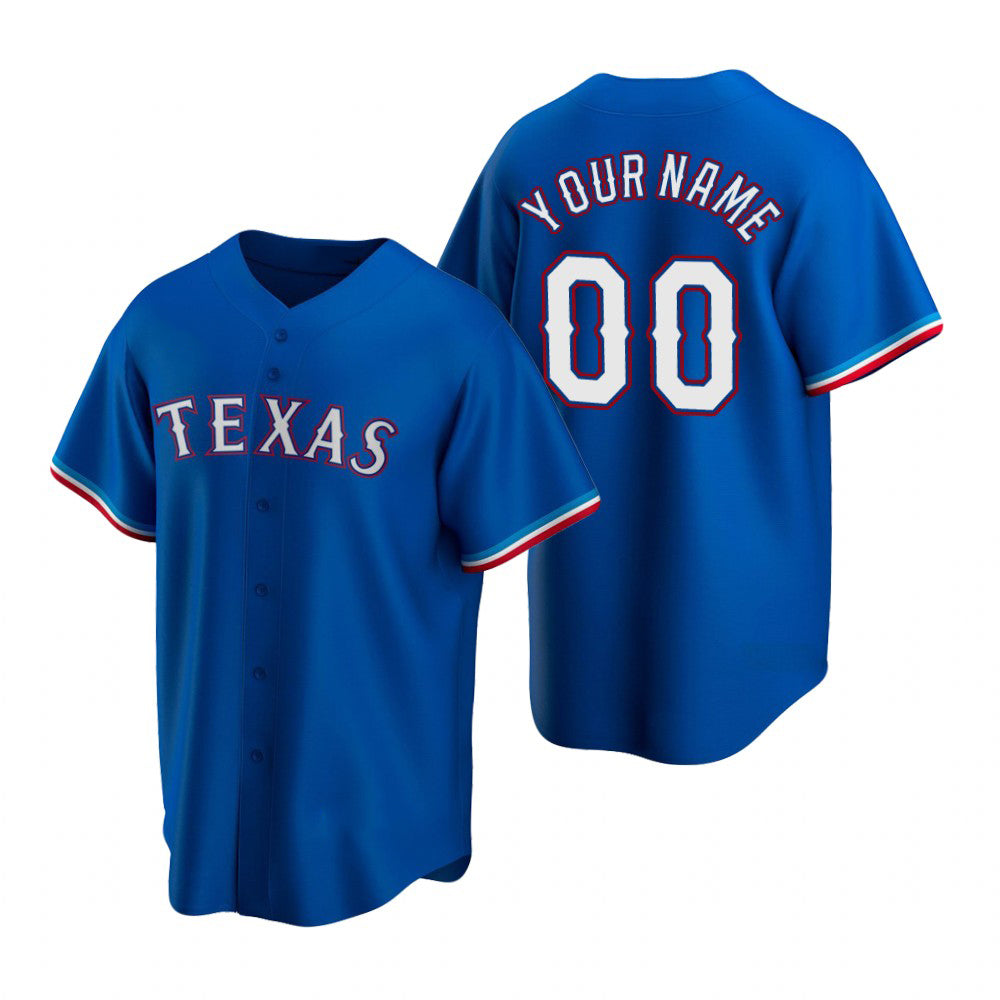 Custom Texas Rangers Royal AmberGomez Stitched Cool Base Jersey