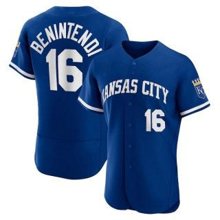 Kansas City Royals #16 Andrew Benintendi Blue AmberGomez Flex Base Stitched Jersey