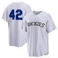 Colorado Rockies #42 Jackie Robinson White AmberGomez Home 2025 Day Replica Jersey