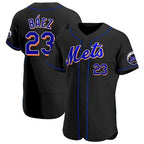 New York Mets #23 Javier Baez Black AmberGomez Anthentic Jersey