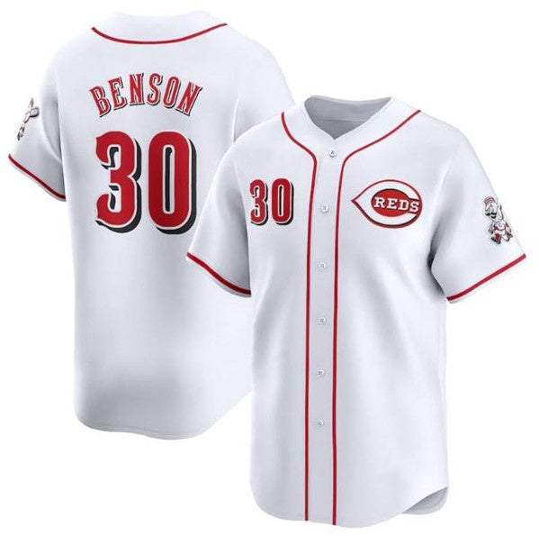 Cincinnati Reds #30 Will Benson White AmberGomez Home Limited Stitched Jersey