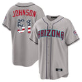 Arizona Diamondbacks #51 Randy Johnson Player Gray AmberGomez USA 250 Fourth of July Home Game Stitched Jerseys