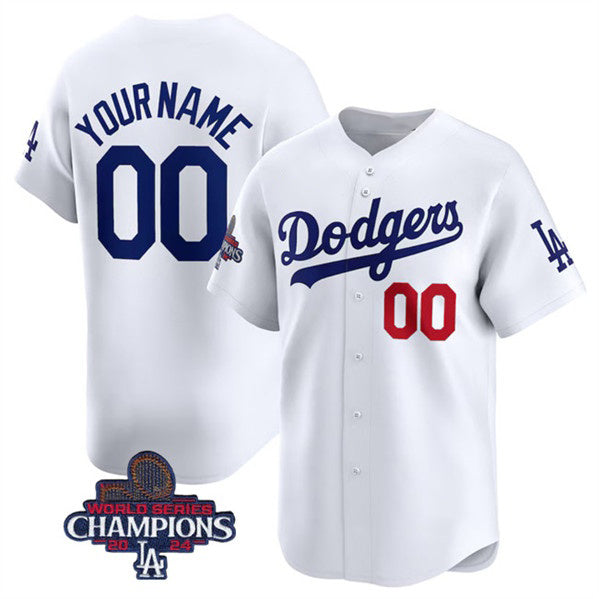 Custom Los Angeles Dodgers ACTIVE PLAYER White AmberGomez 2024 World Series Champions Home Limited Stitched Jersey