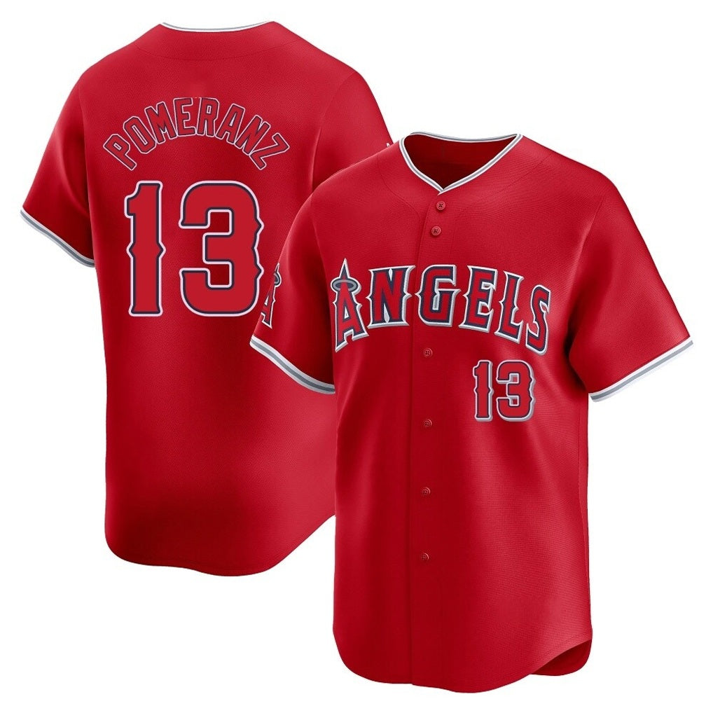 Los Angeles Angels #13 Drew Pomeranz Player Red AmberGomez Home Limited Stitched Jerseys