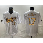 Los Angeles Dodgers #17 Shohei Ohtani Number White AmberGomez 2022 All Star Stitched Cool Base Jerseys