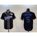 Los Angeles Dodgers #5 Freddie Freeman Black AmberGomez 2024 World Series Cool Base Stitched Jerseys