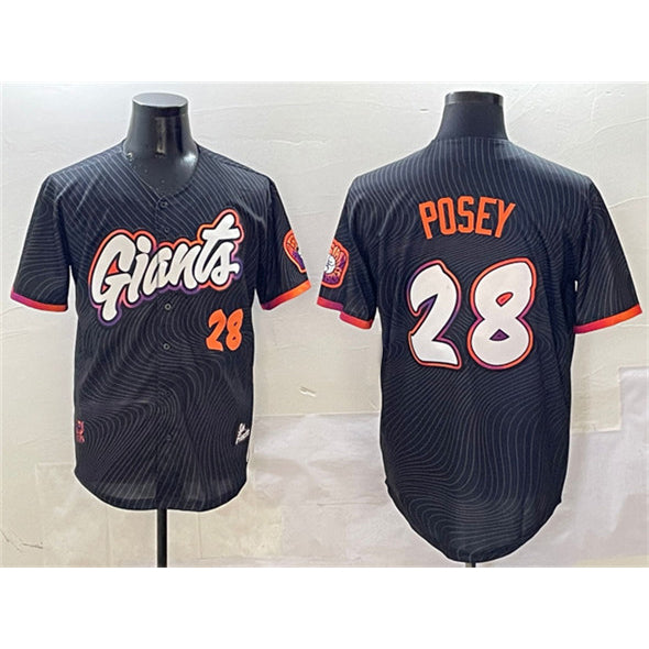 San Francisco Giants #28 Buster Posey Anthracite AmberGomez 2025 City Connect Limited Stitched Jersey