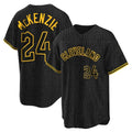 Cleveland Guardians #24 Triston McKenzie Player Black AmberGomez Snake Skin City Home Game Stitched Jerseys
