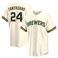 Milwaukee Brewers #24 William Contreras Cream AmberGomez Home Replica Jersey