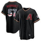 Arizona Diamondbacks #57 Eduardo Rodriguez Player Black AmberGomez USA 250 Fourth of July Game Home Stitched Jerseys