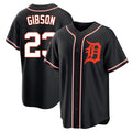 Detroit Tigers #23 Kirk Gibson Player Black AmberGomez Fashion Out Home Game Stitched Jerseys