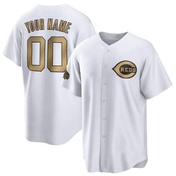 Custom Cincinnati Reds Active Player White AmberGomez 2022 All-Star Cool Base Stitched Jersey