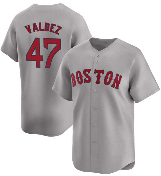 Boston Red Sox #47 Enmanuel Valdez Gray AmberGomez Cool Base Stitched Jersey