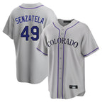 Colorado Rockies #49 Antonio Senzatela Player Gray AmberGomez Game Home Stitched Jerseys