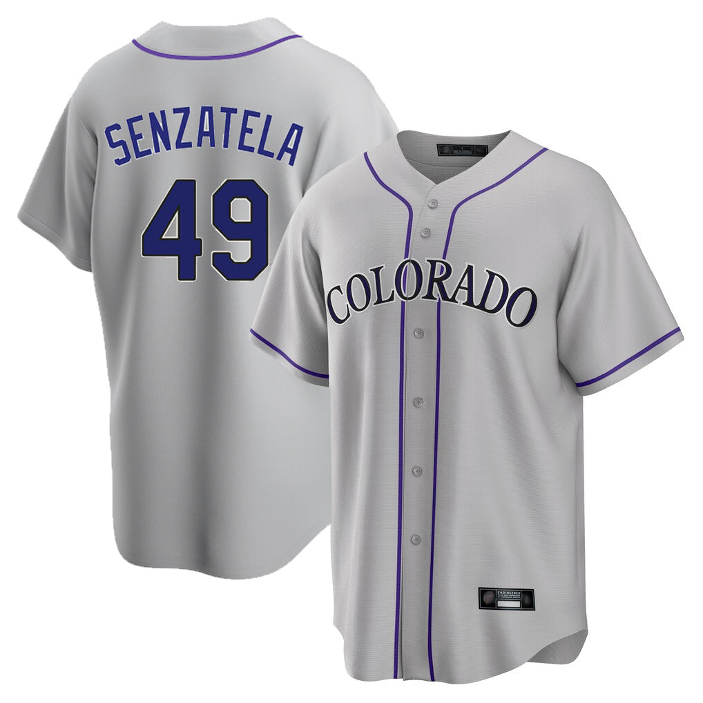 Colorado Rockies #49 Antonio Senzatela Player Gray AmberGomez Game Home Stitched Jerseys