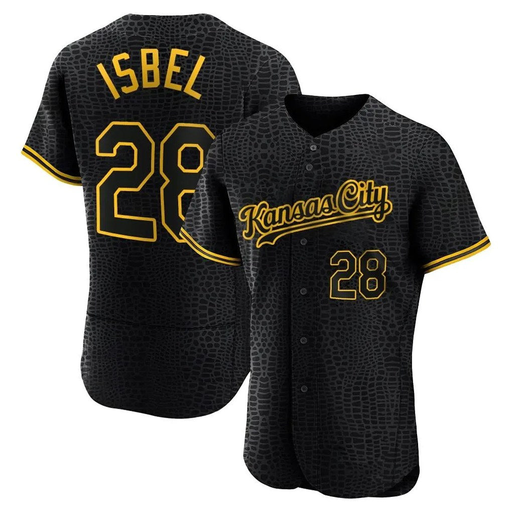Kansas City Royals #28 Kyle Isbel Player Black AmberGomez Snake Skin City Limited Elite Stitched Jerseys