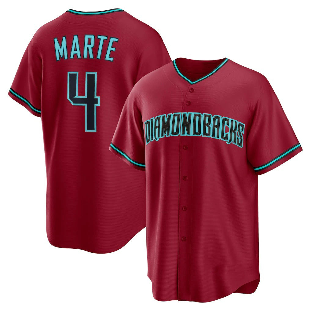 Arizona Diamondbacks #4 Ketel Marte Red AmberGomez Alternate 2 Replica Jersey