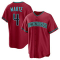 Arizona Diamondbacks #4 Ketel Marte Red AmberGomez Alternate 2 Replica Jersey