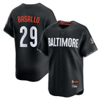 Baltimore Orioles #29 Samuel Basallo Player Black AmberGomez City Connect Limited Home Game Stitched Jerseys
