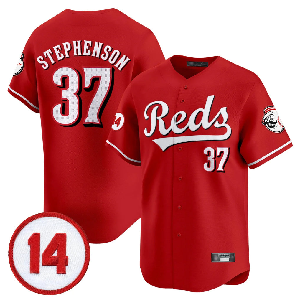 Cincinnati Reds #37 Tyler Stephenson Player Red AmberGomez Vapor Premier Limited Home Stitched Jerseys