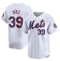 New York Mets #39 Edwin Diaz White AmberGomez 2024 Home Limited Stitched Jersey