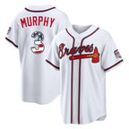 Atlanta Braves #3 Dale Murphy Player White AmberGomez USA 250 Fourth Of July Limited Home Game Stitched Jerseys