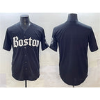Boston Red Sox Blank Black AmberGomez Gothic Vapor Limited Stitched Jersey