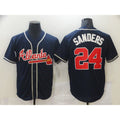 Atlanta Braves #24 Sanders Blue AmberGomez Game Jerseys