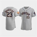 Houston Astros #23 Michael Brantley Gray AmberGomez 60th Anniversary Flex Base Stitched Jersey
