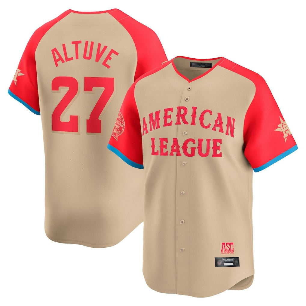 Houston Astros #27 Jose Altuve Player Cream AmberGomez American League All-Star Game Limited Stitched Jerseys