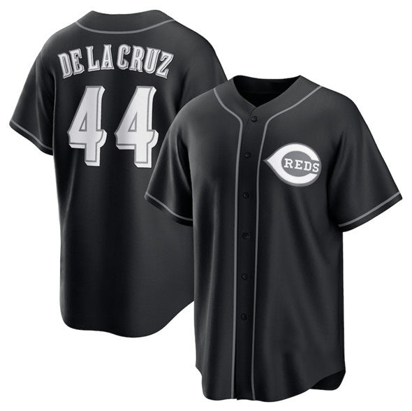 Cincinnati Reds #44 Elly De La Cruz Black AmberGomez Lights Out Limited Stitched Jersey