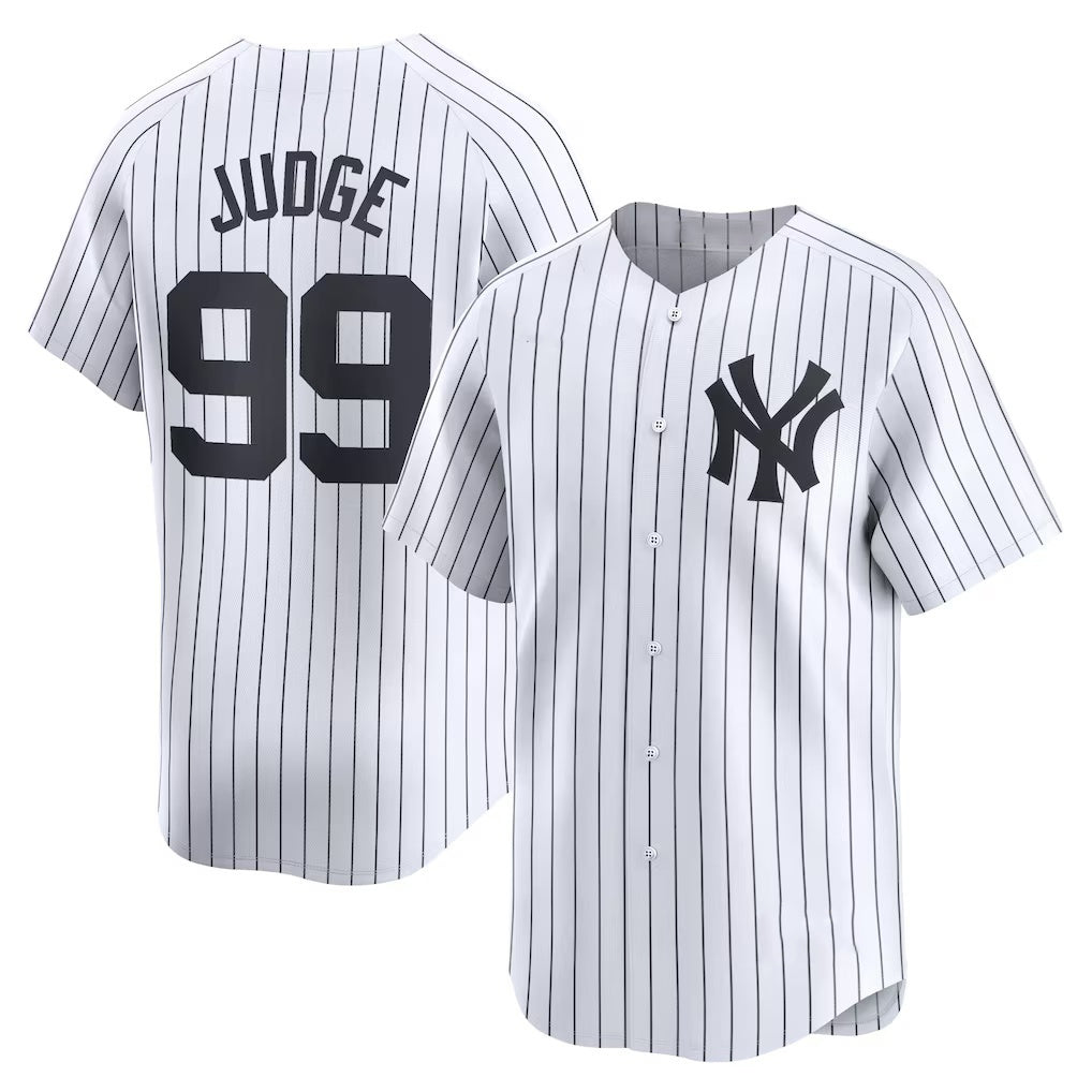 New York Yankees #99 Aaron Judge White AmberGomez Home Limited Player Jerseys
