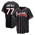 Atlanta Braves #77 Joe Jimenez Player Black AmberGomez Fashion Out Game Stitched Jerseys