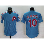 Philadelphia Phillies #10 J.T. Realmuto Blue AmberGomez Cool Base Stitched Jersey