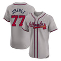 Atlanta Braves #77 Joe Jimenez Player Gray AmberGomez Limited Elite Home Game Stitched Jerseys