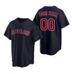 Custom Cleveland Indians Navy AmberGomez Stitched Cool Base Jersey