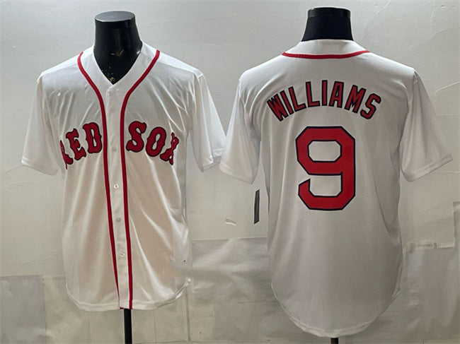 Boston Red Sox #9 Ted Williams White AmberGomez Cool Base Stitched Jersey