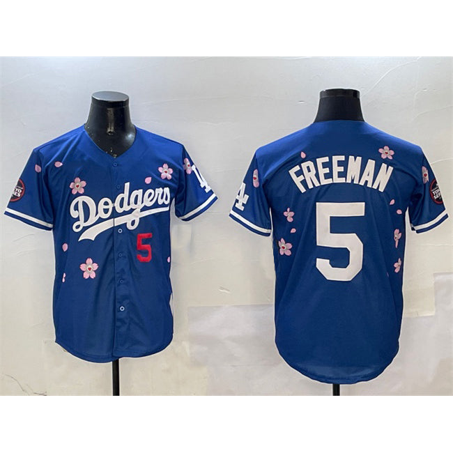 Los Angeles Dodgers #5 Freddie Freeman Royal AmberGomez 2025 Tokyo Series Limited Stitched Jersey