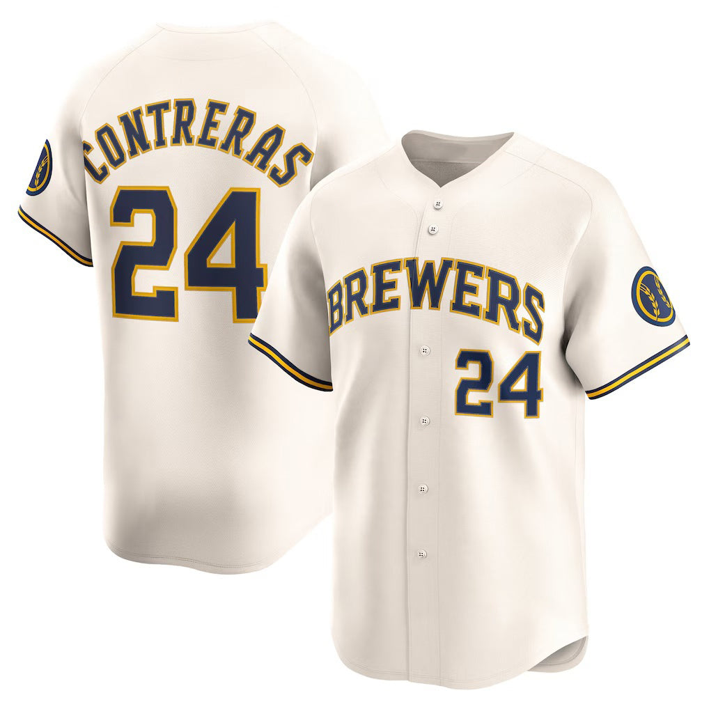 Milwaukee Brewers #24 William Contreras Cream AmberGomez Home Limited Player Jersey