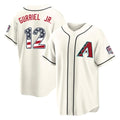 Arizona Diamondbacks #12 Lourdes Gurriel Jr Player Cream AmberGomez USA 250 Fourth of July Home Game Stitched Jerseys